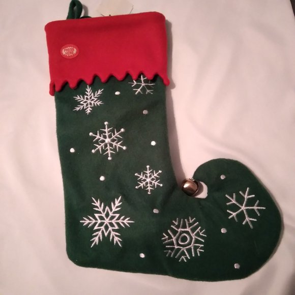 StealStreet SS-UG-AMA-513 Green Snowflake 18" Dancing Holiday Stocking - Picture 1 of 10